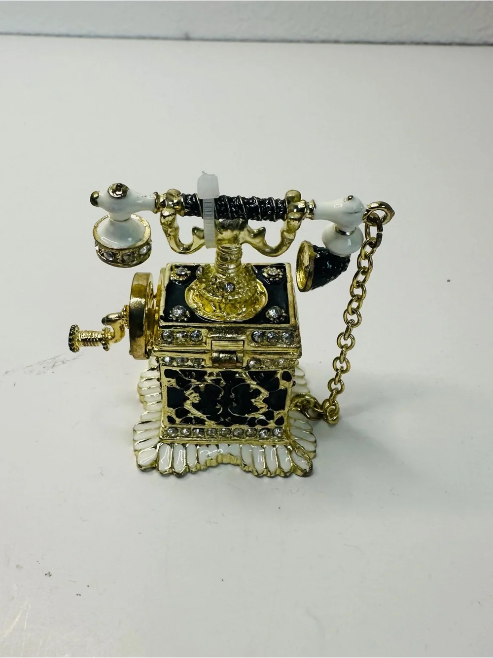 Black Gold Old Fashioned Telephone Trinket Box